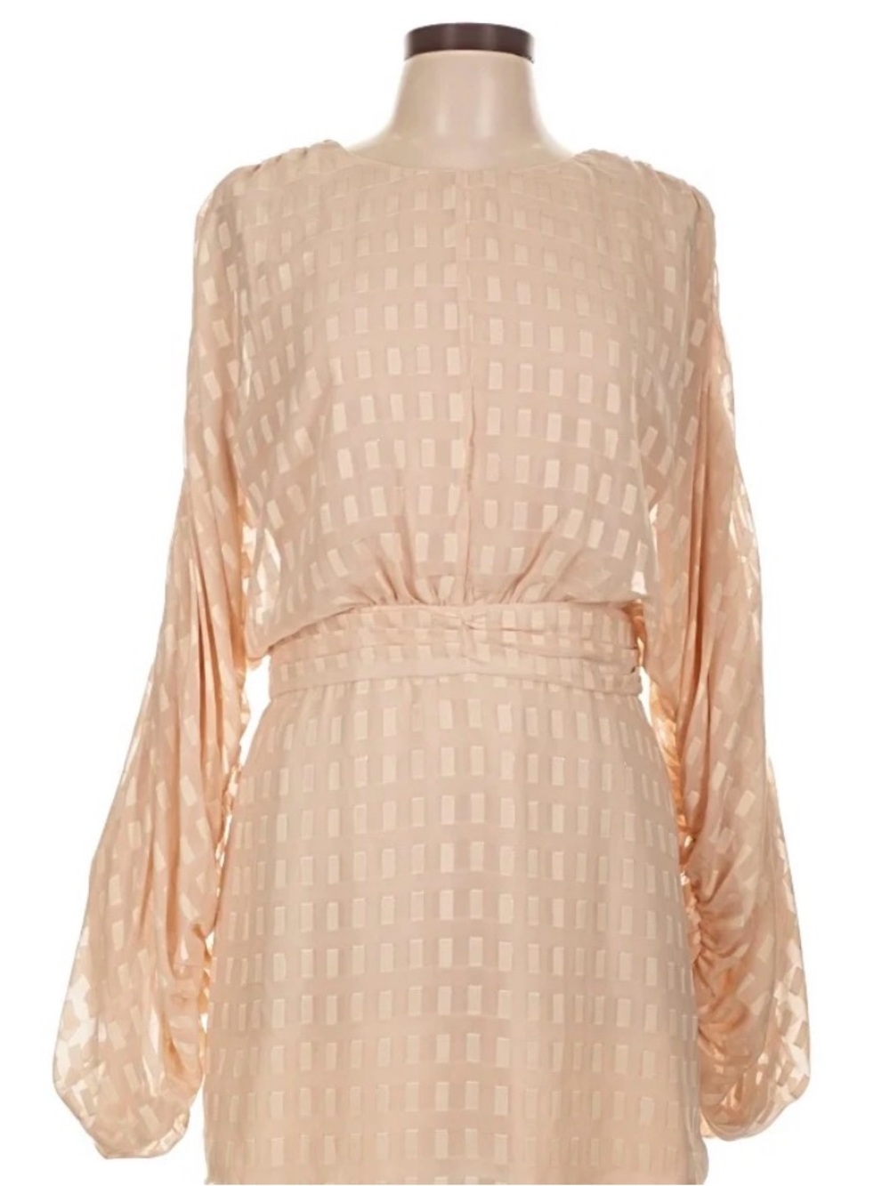 House of Harlow 1960 Blush Grid-Texture Mini Dress